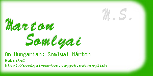 marton somlyai business card